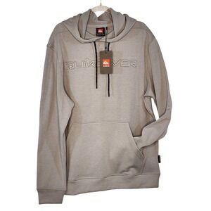Quiksilver Emboss Gridliner Gray Hoodie Mens Size M Pullover